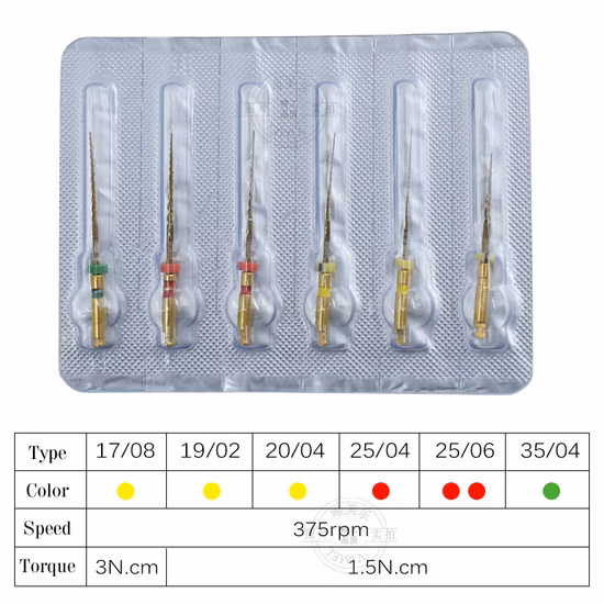 Azdent Dental Engine Verwenden Sie Niti Super Rotary File, wärmeaktivierte endodontische Kanalwurzelfeilen, 25 mm Sx