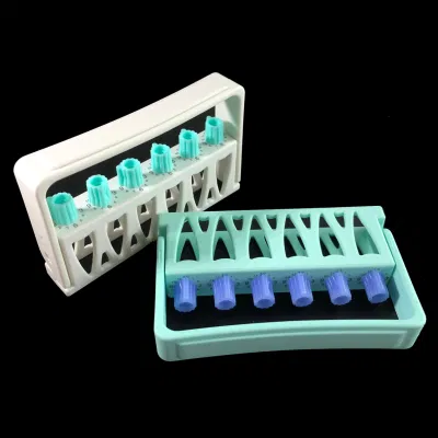 Dental Endodontie Wurzelkanal Therapie Dateien Halter Desinfektion Rack Box 6 Löcher Endo Dateien Bohrer Stehen